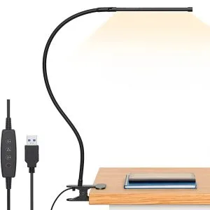 longue lampe de lecture a pince sur table flexible rechargeable 1
