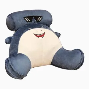 coussin de lecture peluche requin de lit avec accoudoir2